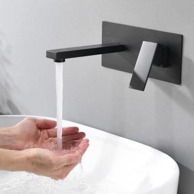 China Metered Faucets Matte Black Used For Bathroom Single Handle Mixer Tap Wall Mounted Faucet for sale