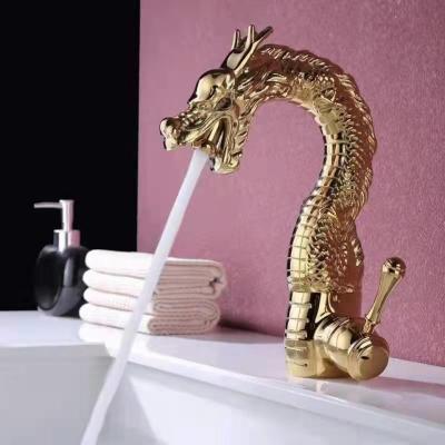 China Dragon Sanitary Brass Faucet Faucets Bathroom Ware Single Hole Metered Basin Faucet for sale