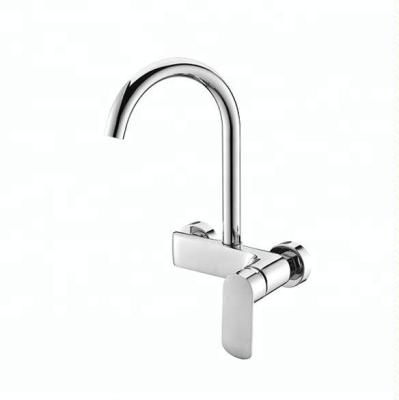 China Electric Faucets China Sink Mixer Tap Brass Hot Cold Wall Mounted Kitchen Faucet for sale