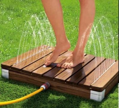 China Outdoor Modern Touch Wooden Garden Outdoor Foot Shower for sale