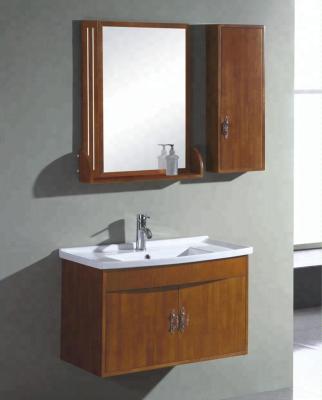 China Modern Wood Wall Mounted Mirror Cabinet Fix-to-Wall Luxury Bathroom Cabinet for sale