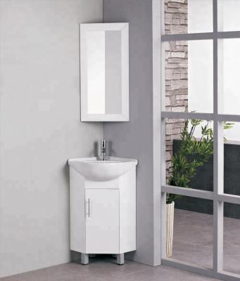 China Modern Cheap Market Corner Small Size White MDF Floor Bathroom Furniture for sale