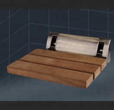 China Burmese Teak Solid Wood Concise Fold-Out Shower Seat Collapsible Design for sale