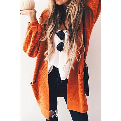 China E91716 viable hotsale women solid color knit sweater lady long top coat newcomer knitting cardigan outwear for sale