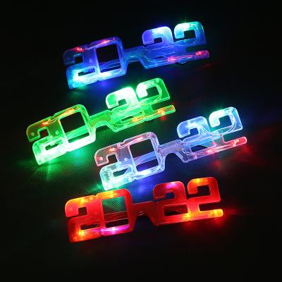 China Big Fun Plastic LED Flash Lights Party Glasses 2022 New Year Glasses Lead Glasses for sale