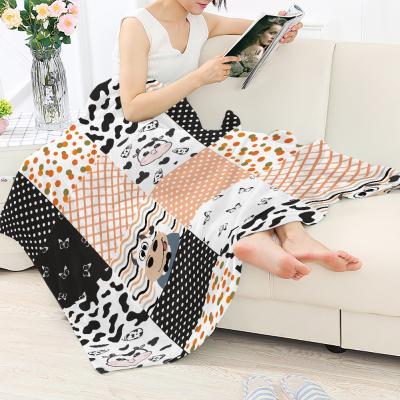 China Baby Wearable Cute Animal Blanket Large Throw Size Blankets For Casual Winter Polyester Good Quality Custom Flannel Other Blanket for sale