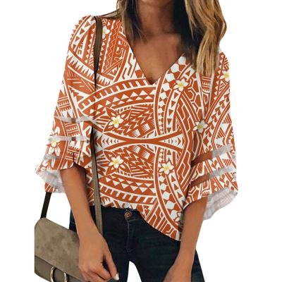 China 2020 Latest Fashion QUICK DRY Women's Tops For Lady Polynesian Traditional Women's Loose Ladies Blouses Tops Plus Size Women Clothing for sale