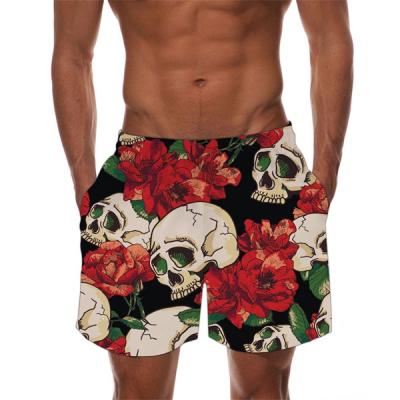 China Wholesale Custom Made Rose Skeleton Floral Pattern Summer QUICK DRY Shorts Basketball Gym Fitness Men's Workout Shorts for sale