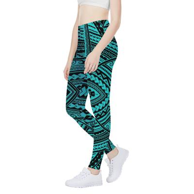 China High Waist Yoga Pants Polynesian Traditional Tribal Fitness Print Plus Size Girls Stretch Leggings Workout Pants For Women for sale