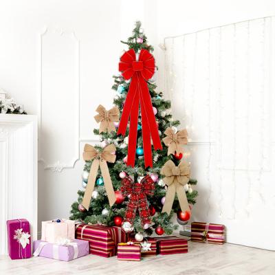 China 100% Polyester China Supplier Christmas Bows Door Christmas Bows Wreath Christmas Bows for sale