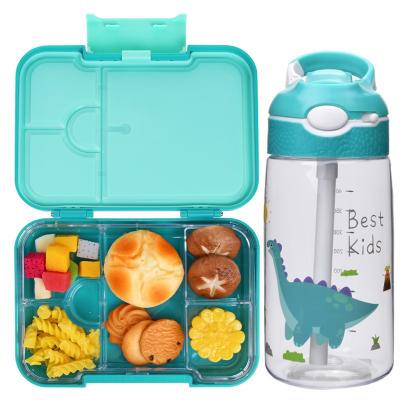 China Aohea Whole Bento Box Reusable Plastic Water Bottle Set For Kids School Children Food Grade BPA Free Lunchbox 21*15*4.5cm for sale