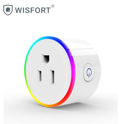 China Wifi Smart Residential/Multipurpose Socket With RGB LED Smart Home Outlet Work With Alexa/Google/IFTTT for sale