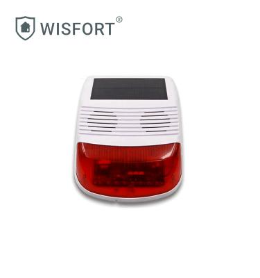 China Security Protection Strobe Siren Outdoor Wireless Solar Powered With 110db Flash Light Red For Home Security Alarm for sale