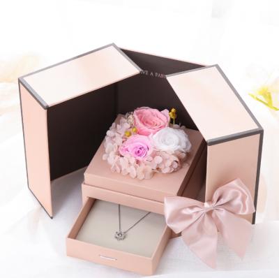 China Christmas Two Layer Rose Bear Wedding Wholesale Rose Ribbon Jewelry Eternal Large 13*13*17CM 13*13*17CM Gift Box for sale