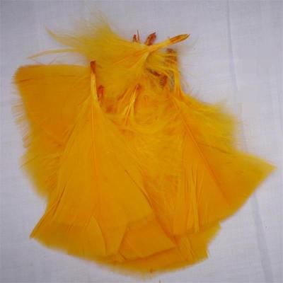 China Good Quality Pale Yellow Turkey Part Feather Handmade Factory Handmade for sale