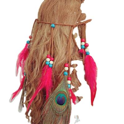 China Handmade Hippie Boho Hair Accessories Hair Accessory Boho Hair Extensions With Feather Clip Comb DIY Hairpin Hair Accessories For Girls Women Lady for sale