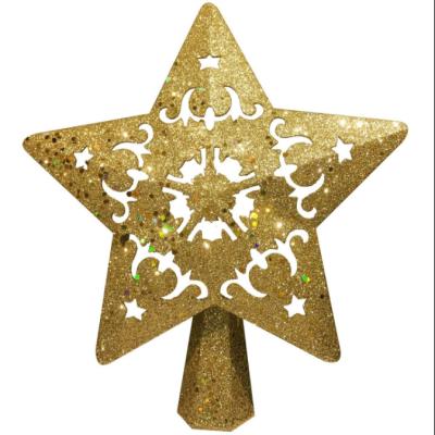 China Metal Metal Christmas Ornaments Christmas Tree Topper Star Decor Treetop Ornaments for sale