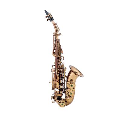 China Cognac Recital Curved Soprano Sax Musical Instrument for sale