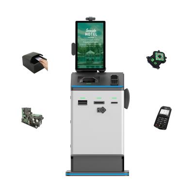 中国 21.5 Inch Touch Display Self Service Check In Kiosk With Audible System Navigation Keypad 販売のため