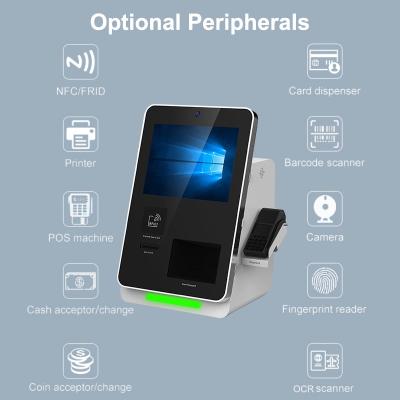 China Black Color Self Service Payment Kiosk 15 Inch Display For Hotel Check In for sale