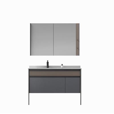 China New Design Durable Hotel Floor Standing Vanity Storage Sink Mirror Bathroom Cabinet for sale