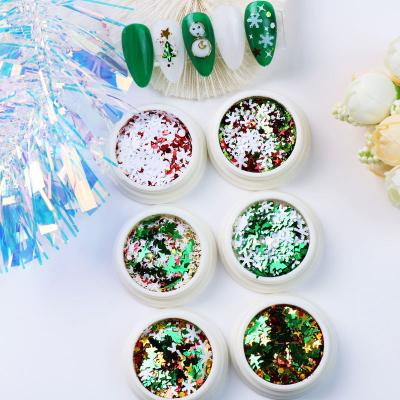 China Wonderful Nail Beauty Products Christmas Tree Shape Mix Color Glitter Chameleon Nail Sequins For Girlfriend Gift for sale