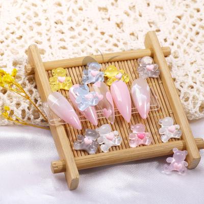 China Mixed Nail Art Sample Resin Kawaii Sugar Gummy Bear Shape Nail Decoration for sale