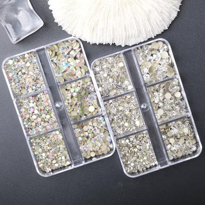 China Nail Art Decoration High Quality Round Bling Flat Back Rhinestones Nail Art Accessories Press On Nails Rhinestone for sale