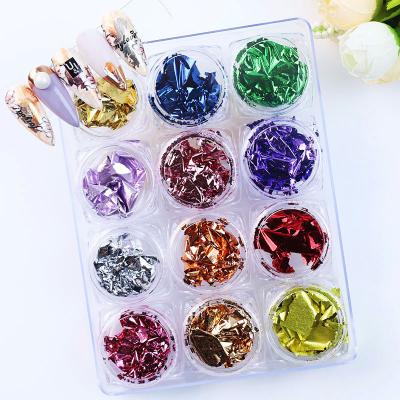 China Colorful Foil Glitter Paper Manicure Nail Art Accessories Nail Decoration Nail Manicure for sale