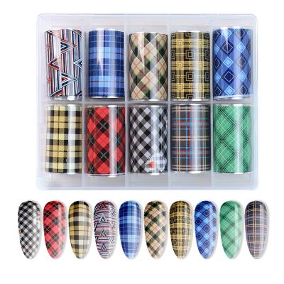 China Nail And Accessories Plaid Beauty Products Plaid Pattern Beauty Nails Bar Dryer Nail Foil Paper for sale