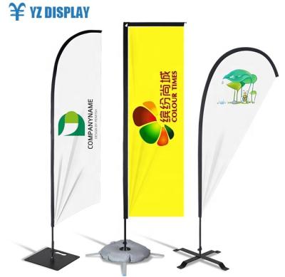 China Health Care Institutes Advertising Beach Flags Outdoor Feather Beach Flag Tear Drop Knitted Beach Flag for sale