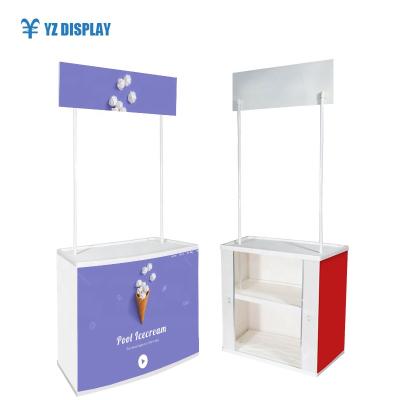 China New Logo Hot Sale Trade Show Customized Counter Display Demo Promotion Table of Supermarkt for sale