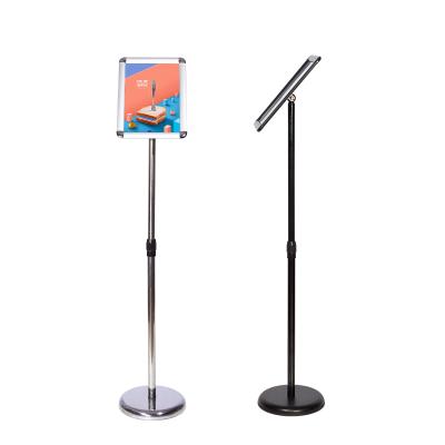 China interior & Outdoor aluminum free standing public poster rack a3a4 size menu adjustable advertising rack for sale