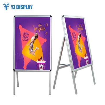 China interior & Outdoor Adjustable Sign Display Rack A3A4 Clip Frame Poster Stand for sale