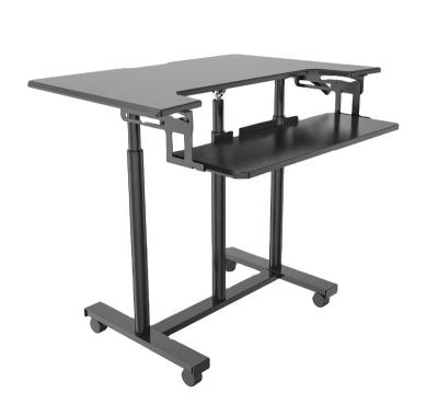 China Ergonomic Height Adjustable (Height) Adjustable V-Mounts Stand Up Desk With Keyboard Tray VM-FDS301 for sale