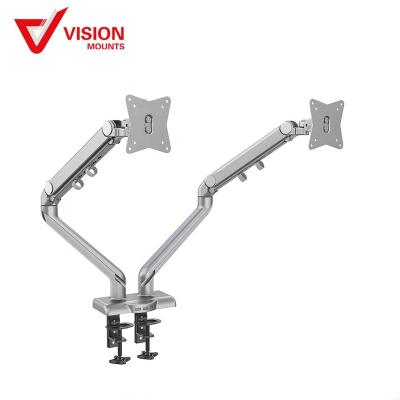 China Dual Monitor Arm Mechanical Spring with USB Carrying All Kinds of Displays VM-DS22U 15-32