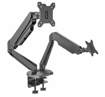 China Aluminum+SPCC+plastic V-mounts dual monitor mount with shock absorber and USB Potr VM-GM224U for sale