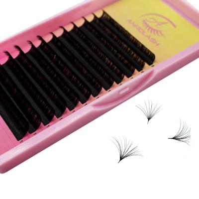 China Full Anrolash Volume False Mink Eyelash Extension Trays 25mm Fan Volume Lashes Russian Matte Korea Private Label for sale