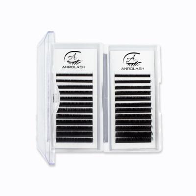 China Full Volume Anrolash Premium 20-25Mm Mink Eyelash Extension Individual Private Fast Fanning Label Lash Trays for sale