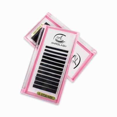 China Full Volume ANROLASH Wholesale Clean Brand Volume Eyelash Extensions 0.03Mm D Fan Fast Eyelashes Quick Flower Lashes for sale