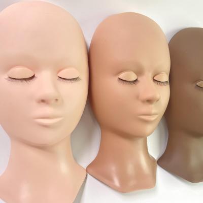 China Multiple Choices Advanced Wick Silicone Head Manikin Head For Wick Extension Practice Manikin Doll Head Training for sale