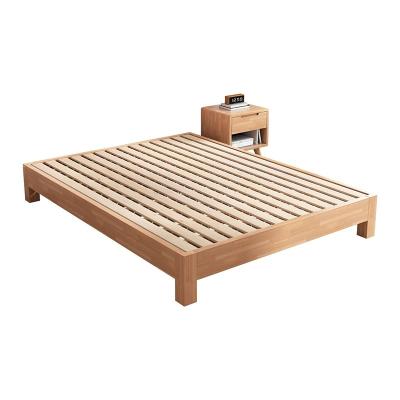 China Comfortable Tatami Style Adjustable Nordic Modern Furniture King Size Double Queen Tatami Wooden Head Solid Wood Bed (Size) for sale