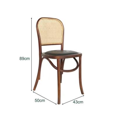 China (Size) Yaxin Adjustable Wooden Dining Chair Without Arms With PU Leather Cushion For Hotel Restaurant Wood Chair Solid Wood Chair for sale