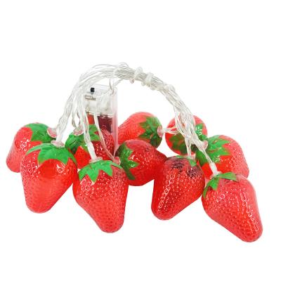 China Wholesale Strawberry Christmas Lights 10L Battery LED Strawberry 2M Christmas Lights Fairy Lights for Holiday Wedding Home Decor for sale