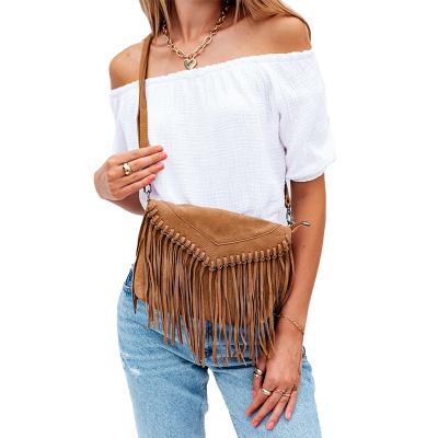 China Custom Solid Color Casual Women Fashion New Arrival Fashion Tassel Street Style Cross - Body Bag for sale