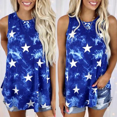 China Sustainable New Arrivals Stylish Casual Sexy Sleeveless Tie Dye Women Cheap Tank Tops Summer for sale