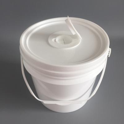 China Hot Selling Eco-friendly PP Plastic Bucket Manufacturer 4L 1 Gallon Bucket With Plastic Handle Lid For Wet Tissue for sale