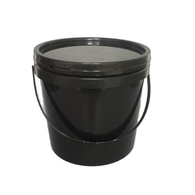 China Custom Polypropylene Printed Logo 4L Size Eco - Friendly Round Plastic Bucket With Removable Lid for sale