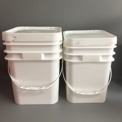 China Tear Off Design 20liter Bucket Plastic Square Bucket Food Grade Bucket For Packing Paint Bucket for sale