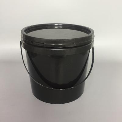 China Eco - Friendly Plastic Bucket 1 Gallon Food Containers With Lid Black for sale